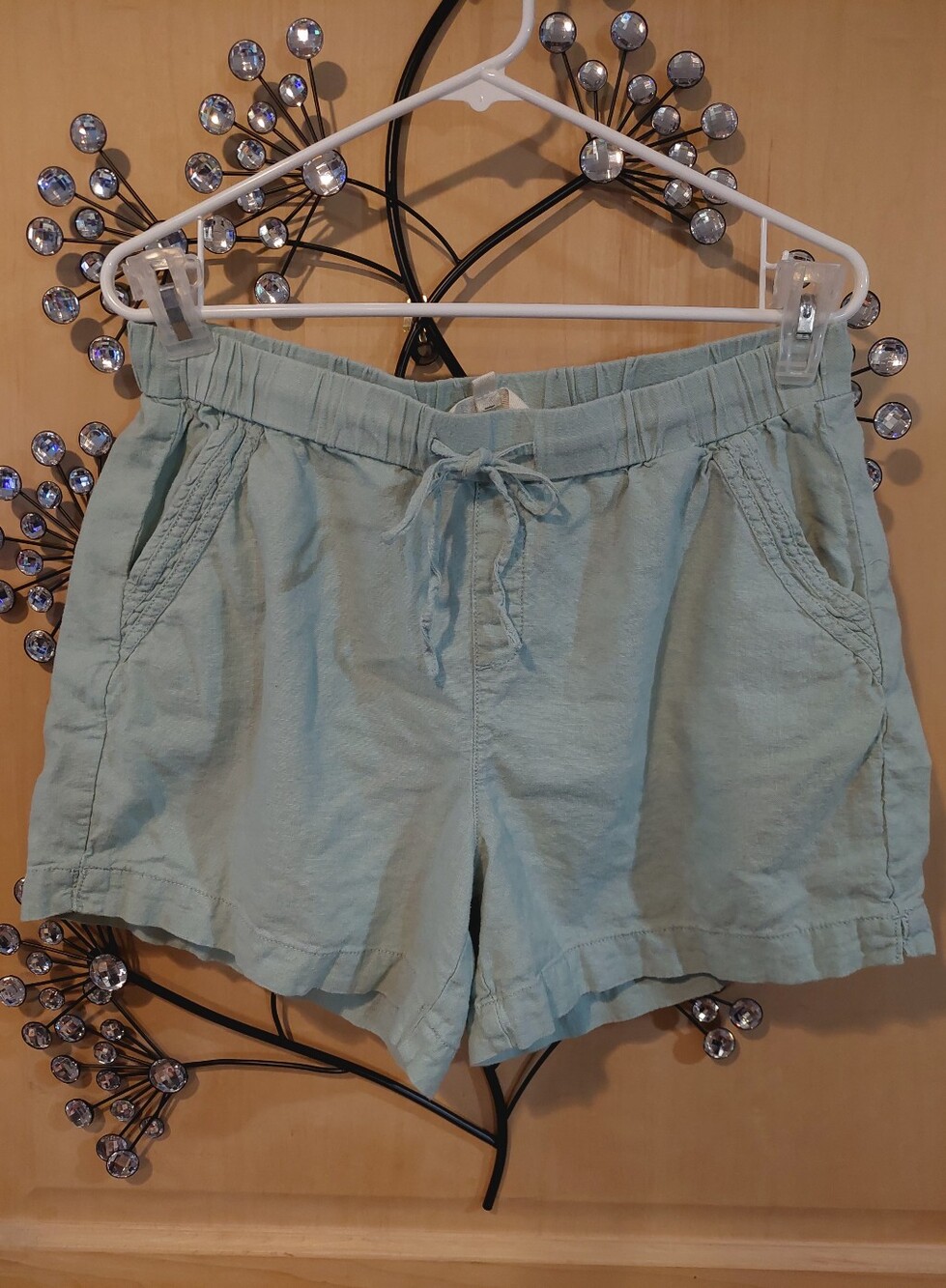 green cotton shorts